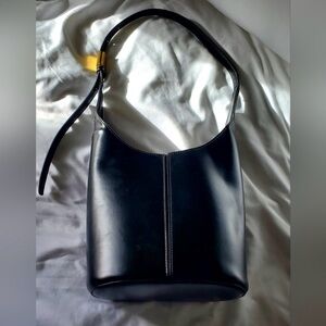Antik Kraft Black Shoulder Bag with Gold Accents